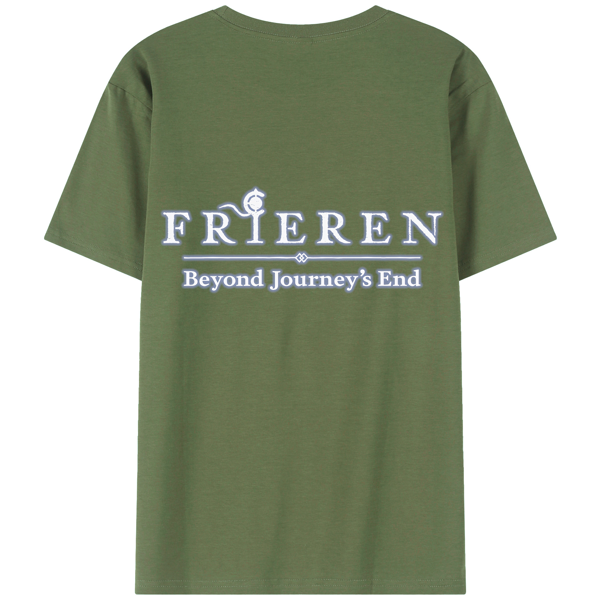 （画像用） 葬送のフリーレン Frieren 綿100％ メンズ半袖Tシャツ（バックプリント） 通気性